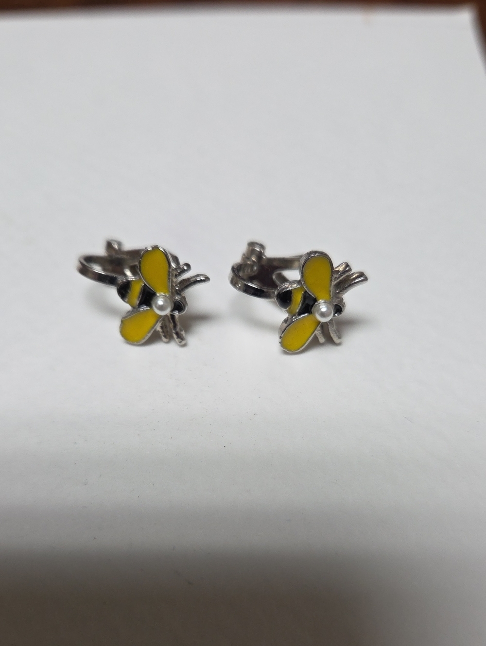Yellow Bee Clip-On Earrings